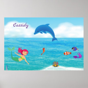 Vergnügen am Sonnenhüdchen Dolphin Beach Personali Poster