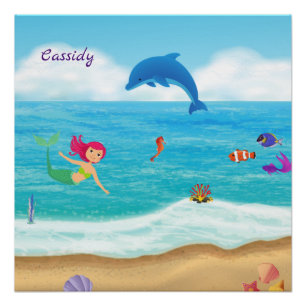 Vergnügen am Sonnenhüdchen Dolphin Beach Personali Poster