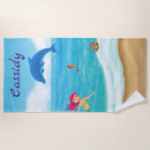 Vergnügen am Sonnenhüdchen Dolphin Beach Personali Strandtuch (Vorderseite)