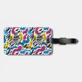 Vergnügen bunt abstrakt zeichnend Tiermuster Gepäckanhänger (Rückseite horizontal)