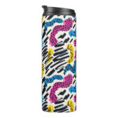 Vergnügen bunt abstrakt zeichnend Tiermuster Thermosbecher (Nach rechts gedreht)