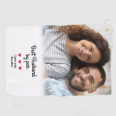 Vergnügen Das beste Husband Par Golfer Foto Modern Golfhandtuch (Horizontal)