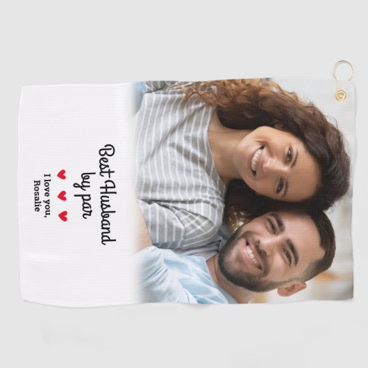 Vergnügen Das beste Husband Par Golfer Foto Modern Golfhandtuch (Horizontal)