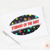 Vergnügen, farbenfrohe Sternenmuster-Sticker Ovaler Aufkleber (Umschlag)