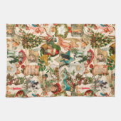 Vergnügen, Feiern und farbenfrohe Weihnachten Geschirrtuch (Horizontal)
