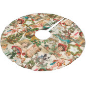 Vergnügen, Feiern und farbenfrohe Weihnachten Polyester Weihnachtsbaumdecke (Schrägansicht)