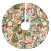 Vergnügen, Feiern und farbenfrohe Weihnachten Polyester Weihnachtsbaumdecke (Vorderseite)