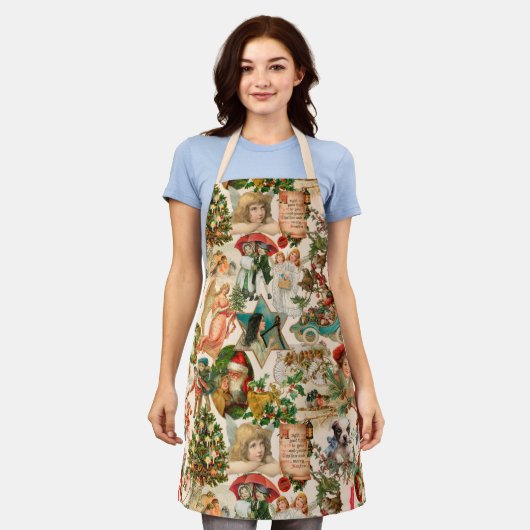 Vergnügen, Feiern und farbenfrohe Weihnachten Schürze (Getragen)