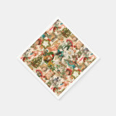 Vergnügen, Feiern und farbenfrohe Weihnachten Serviette (Ecke)