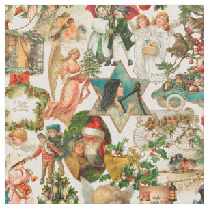 Vergnügen, Feiern und farbenfrohe Weihnachtsfeier Stoff