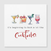 Vergnügen für die Weihnachtscocktails Weihnachtska Magnetkarte (Vorderseite)