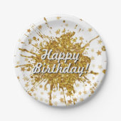 Vergnügen goldene Funkeln Glitzer Graffiti Anstric Pappteller (Vorderseite)