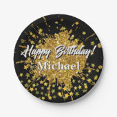 Vergnügen goldene Funkeln Glitzer Graffiti Anstric Pappteller (Vorderseite)