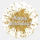 Vergnügen goldene Funkeln Glitzer Graffiti Anstric Runder Aufkleber (Vorderseite)