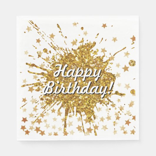 Vergnügen goldene Funkeln Glitzer Graffiti Anstric Serviette (Vorderseite)