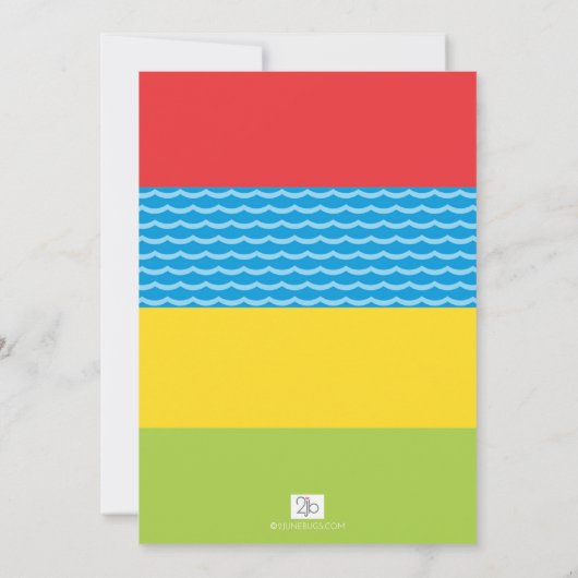 Vergnügen im Sommer-Pool Party-Farbenspiel Einladung (Rückseite)