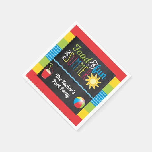 Vergnügen im Sun Pool Party Farbenfrohe Tafel Serviette (Ecke)