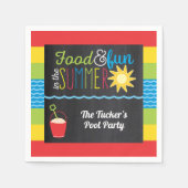 Vergnügen im Sun Pool Party Farbenfrohe Tafel Serviette (Vorderseite)