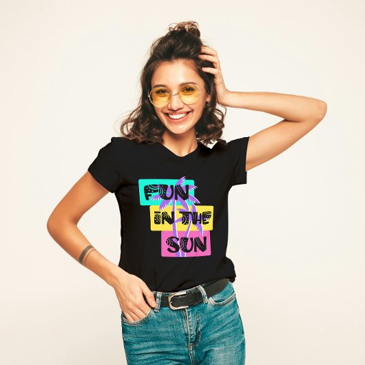 Vergnügen im T - Shirt der Sonne - farbenfrohe Som