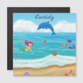 Vergnügen in der Sun Meerjungfrau Dolphin Beach Ma Magnetkarte (Vorne/Hinten)