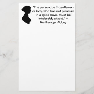 Vergnügen in einem guten Novel Jane Austen Zitat Briefpapier