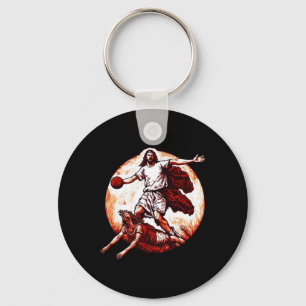 Vergnügen Jesus überquert den Christlichen Teufel Schlüsselanhänger