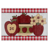 Vergnügen mit Äpfel Glasschneidebrett Schneidebrett (Vorderseite)