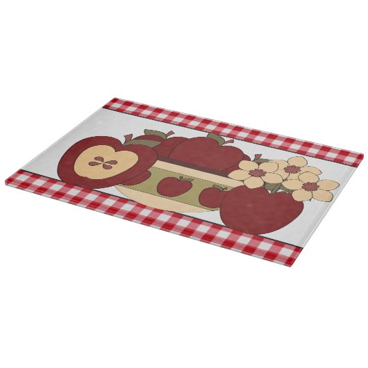 Vergnügen mit Äpfel Glasschneidebrett Schneidebrett (Ecke)