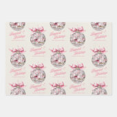 Vergnügen Moderne Disco Ball Ornament Schöne Ferie Geschenkpapier Set (Vorderseite)