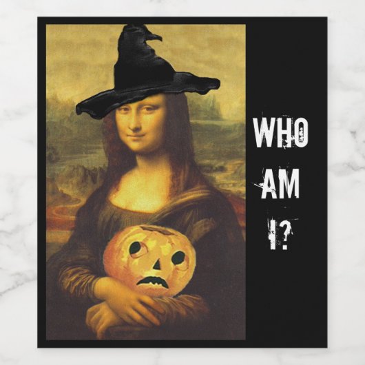 Vergnügen Mona Lisa Hexe! Wer bin ich spiele Wein  Weinetikett (Einzelnes Label)