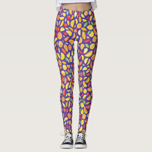 Vergnügen Niedliche Fruchtscheiben Lila Wasserfarb Leggings