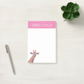 Vergnügen Personalisierter Giraffe für Rosa Post-it Klebezettel (Büro)