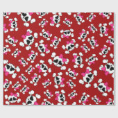 Vergnügen rote Schädel und Bogen Muster Geschenkpapier (Flach)