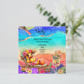 "Vergnügen Sie sich: Duck Pool Party mit Drinks!" Einladung (Stehend Vorderseite)