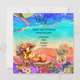 "Vergnügen Sie sich: Duck Pool Party mit Drinks!" Einladung