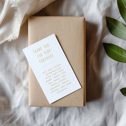 Vergnügen Sie sich mit der Gold Text Insert Card f