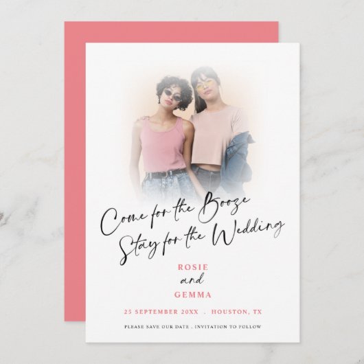 Vergnügen Sie sich, wenn Sie Save the Date Foto-Ko (Vorne/Hinten)