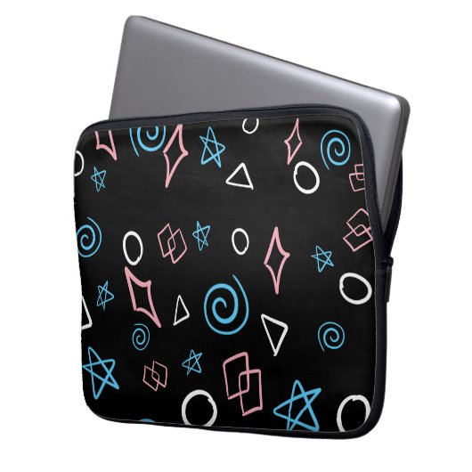 Vergnügen Wiederholung Muster in den trans-Flag Fa Laptopschutzhülle (Vorderseite Links)