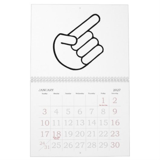 VERGNÜGENS-DIAGRAMM-KALENDER KALENDER (Jan 2027)