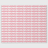 Vergnügt rot bedrückt XOXO Liebe Küsse Geschenkpapier (Flach)