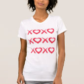 Vergnügt rot bedrückt XOXO Liebe Küsse T-Shirt (Vorderseite)