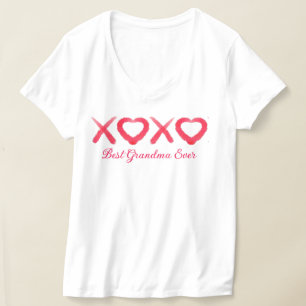 Vergnügt rot gestresste XOXO Liebe küsst Bestes Gr T-Shirt
