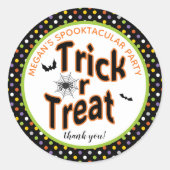 Vergnügungs-Trick oder Behandeln Halloween-Party G Runder Aufkleber (Vorderseite)