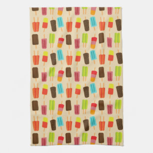 Vergnügungs- und farbenfrohe Popsicles Retro Muste Handtuch
