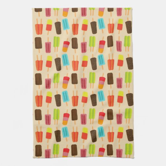 Vergnügungs- und farbenfrohe Popsicles Retro Muste Handtuch (Vertikal)