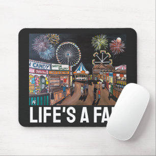 Vergnügungspark bei Nacht Gemälde von Alfred Fox Mousepad