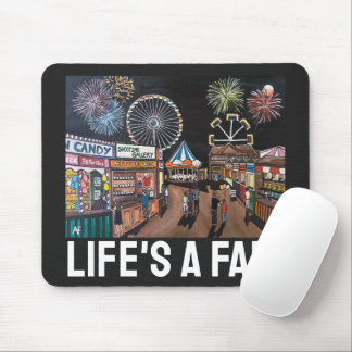 Vergnügungspark bei Nacht Gemälde von Alfred Fox Mousepad