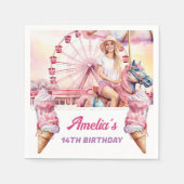 Vergnügungspark Birthday Carousel Serviette (Vorderseite)