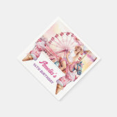 Vergnügungspark Birthday Carousel Serviette (Ecke)