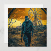 Vergnügungspark Feiertagskarte (Vorne/Hinten)